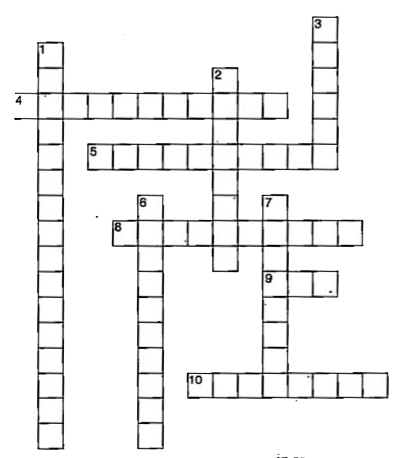 Solve the following crossword with the help of the given clues:      Clues :   ACROSS   4. Heating of a metal to a high temperature in the absence of air.   5. Elements that are neither good conductors of heat and electricity nor malleable. They are electronegative since they can accept one or more electrons and then form negative ions (anions).   8. Elements that show properties of both metals and non-metals.   9. The mineral from which the metal can be extracted conveniently and economically.   10. Heating the ore strongly in the presence of excess of air.   DOWN   1. The arrangement of metals in a vertical column in order of their decreasing reactivity downwards.   2. A large group of elements, most of which are solids at room temperature, conduct heat and electricity well, have high melting and boiling points and are malleable, ductile and sonorous. They can form positive ions by the loss of electrons.   3. The elementary state or compounds in the form of which the metals occur in nature contaminated with earthy, sandy and rocky impurities.   6. The science and technology of extracting metals from their ores.   7. Metals are said to be - since they produce sound when they are struck with a hard object.