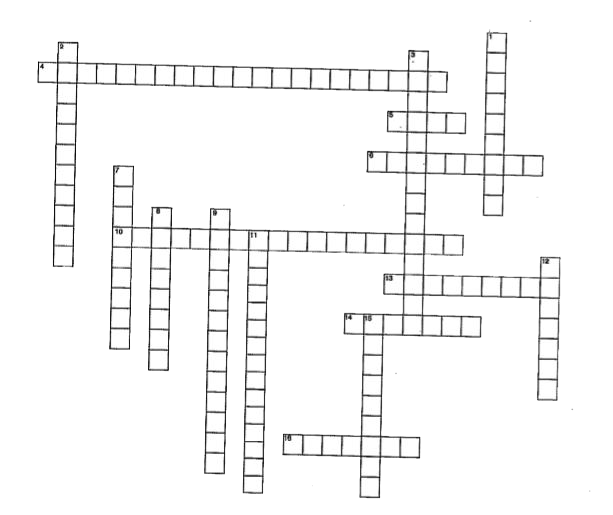 Solve the following crossword with the help of the given clues