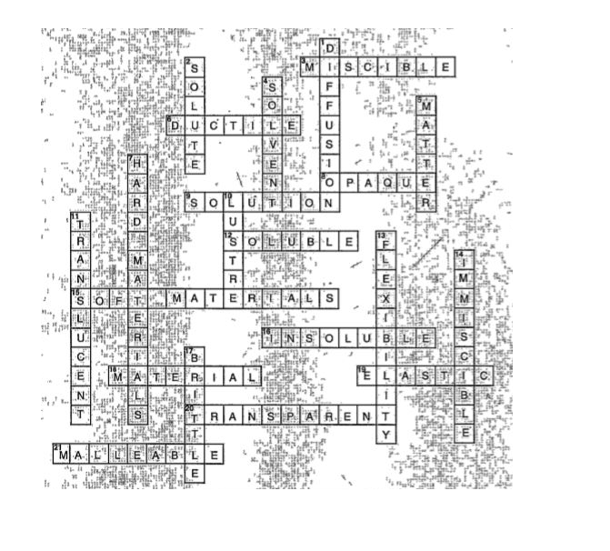 Solve the followIng crossword with the help of the given clues