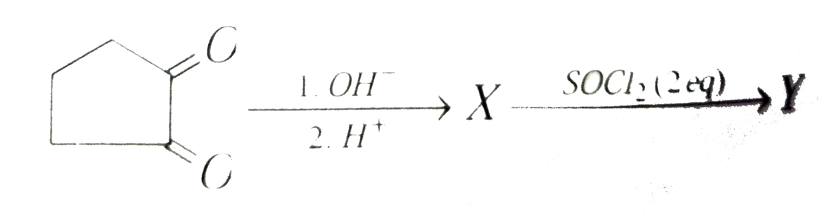 In the following sequene of reaction find the product Y