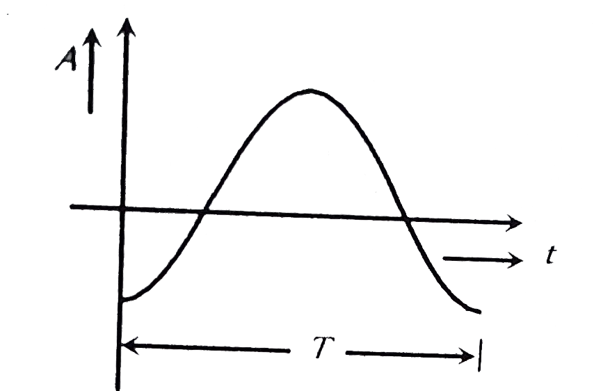 Acceleration A and time period T of a body in S.H.M. is given by a curve shown below. Then corresponding graph, between kinetic energy (K.E.) and time  t is correctly represented by
