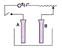 Study the diagram given below and answer the question that follow       Give the names of the electrodes A and B.