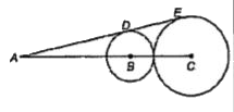 In the given figure, B and C are the centres of the two circles. ADE is the common tangent to the two circles. If the ratio of the radius of both the circles is 3 : 5 and AC = 40, then what is the value of DE ?