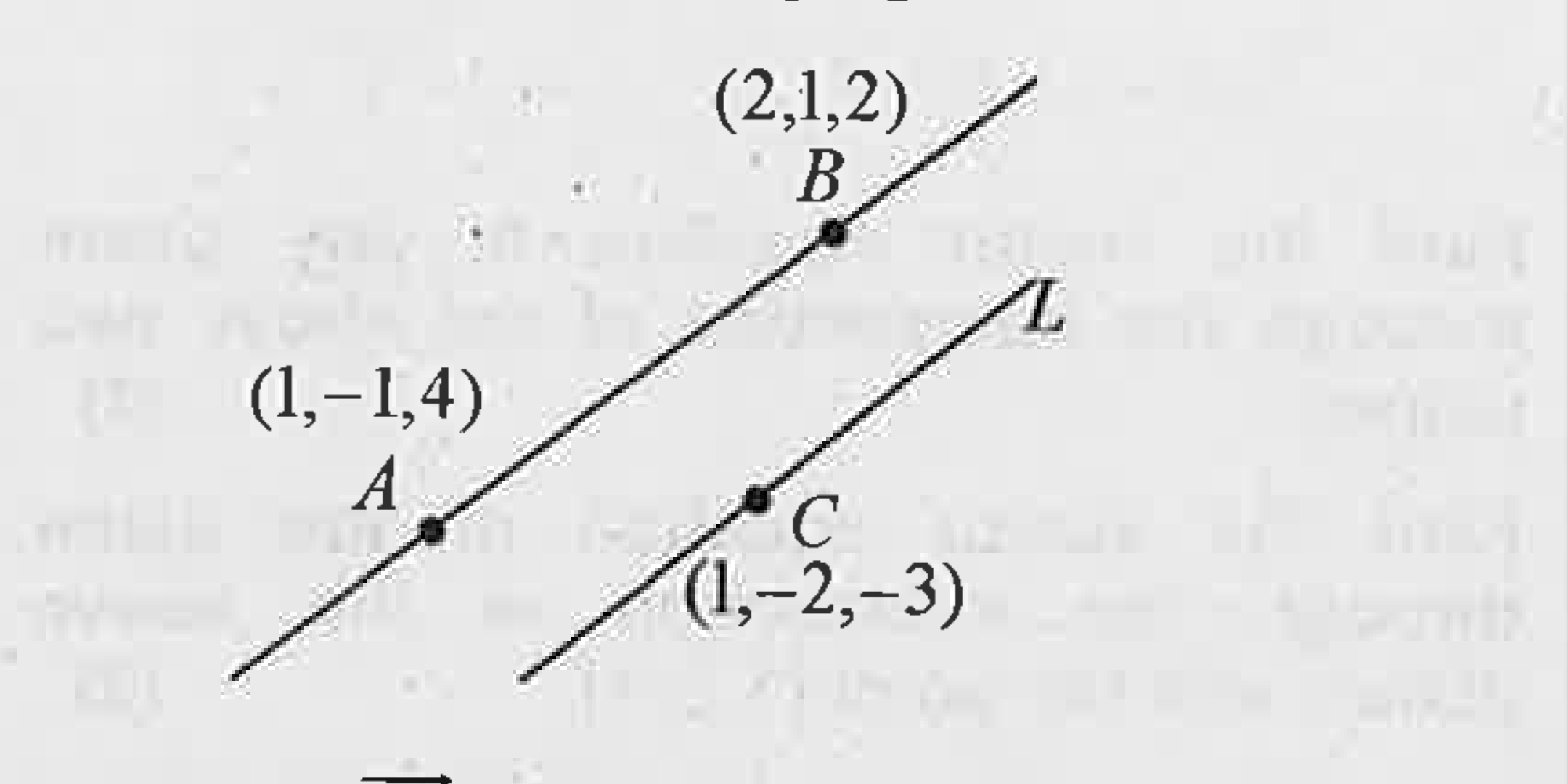 From the following figure   Find the vector equation of line L.