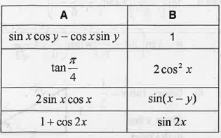 Match the following