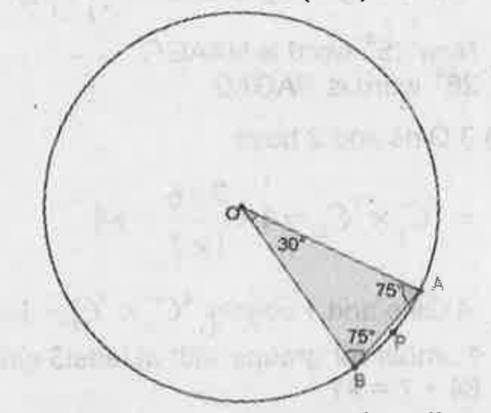 In the given figure radius of the circle is  2 units. Find the length of arc   APB.