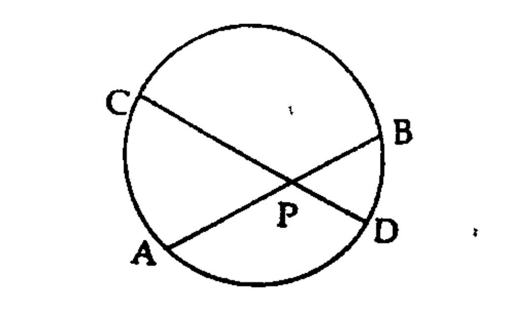 Chords AB and CD are intersecting at P.AB=10 centimetres, PB=4 centimetres and PD=3 centimetres.What is the length of PA?   .