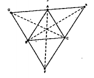 In the picture below, the lines parallel to each side of the blue triangle through the opposite vertex are drawn to make the big triangle.   How many triangles in the picture have the same area as that of the blue triangle.