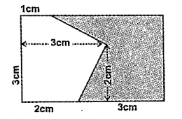 The picture shows a rectangle divided into two parts.   Instead of the broken line separating these parts, draw a straight line to divide the rectangle into two other parts of the same area. Calculate the areas of these parts X