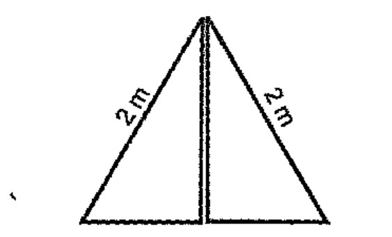 The picture shows an equilateral triangle cut into halves by a line through a vertex.   How much less than the perimeter of the whole triangle is this?   .