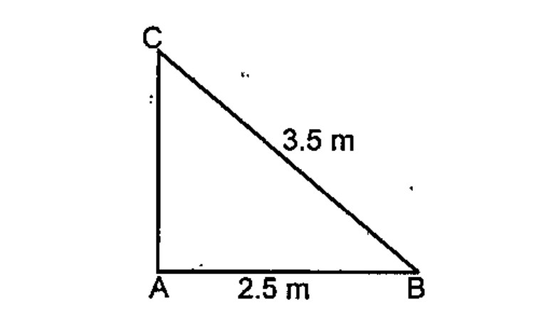 The hypotenuse of a right triangle is 3.5 metres long. One side is 2.5 metre. Calculate the perimeter correct to centimetres.   .