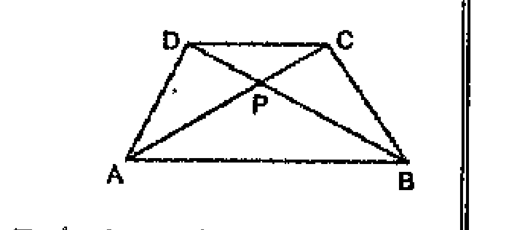 In the picture below, the diagonals of the trapezium ABCD intersect at P.   Prove that   PAtimesPD=PBtimesPC.   .
