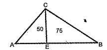 In the figure, the area of   triangle AEC and triangle ECB are 50 cm^2 and 75cm^2 . AB = 15 cm.   What is the area of triangle ABC