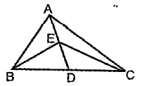 In the figure D is the midpoint of BC.  AE:ED = 2:1. Area of triangleBDE=15 cm^2.   What is the area of triangle BEA