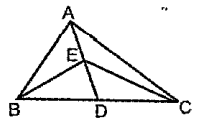 In the figure D is the midpoint of BC.  AE:ED = 2:1. Area of triangleBDE=15 cm^2.   What is the area of  triangle ABC