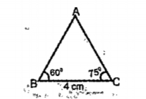 In the figure  BC=4cm , /B=60°   , /C =75°   Calculate the perimeter of /\ABC