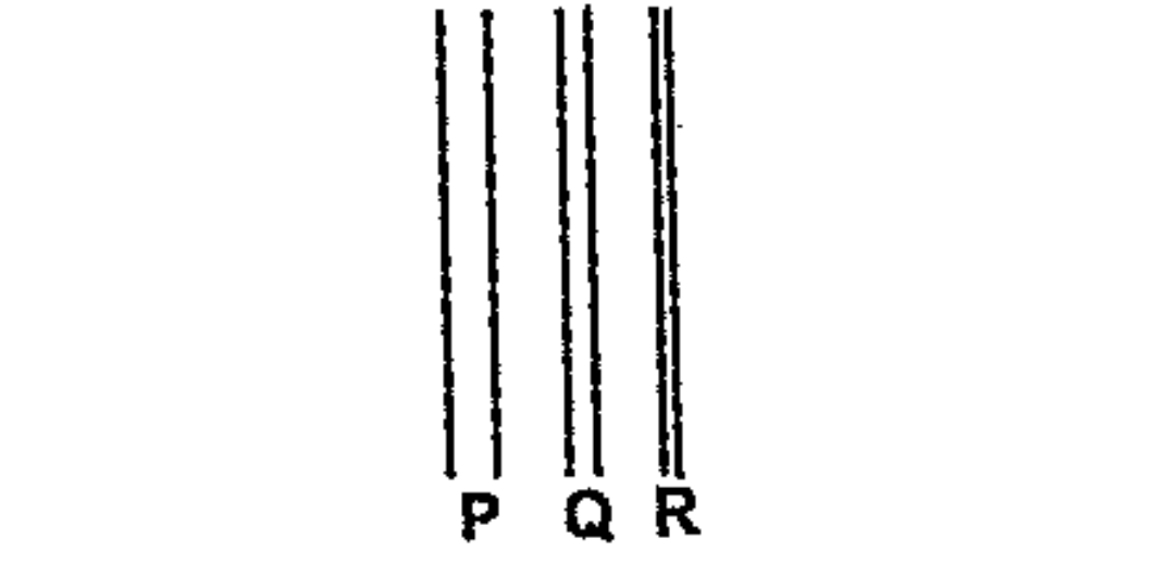 P,Q and r are three capillary tubes. If these are dipped in water.   Which has greater capillary rise?   .