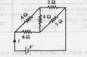 Find the current following through the network shown in the figure