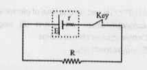 Name the pd between terminals of the cell when (i) key K is open  (i) K is closed