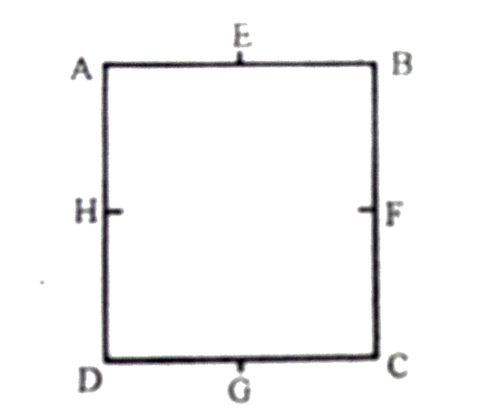 In a rectangle ABCD (BC=2AB). The moment of inertia along which axis will  be minimum        A. EG B. HF C. BD D. BC