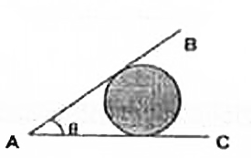 Find the  contact forces acting on a stationary sphere weighing 10 N is placed in a fixed frame BAC as shown in the diagram? (Assume theta is constant)