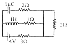 In the steady state of the circuit shown in the figure the ratio of energy stored in the inductor to th energy stored in the capacitor is 1000000.