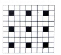 At two dimensional solid pattern formed by two different atoms X and Y is shown below. The black and white squares represent atoms X and Y respectively. The simplest formula for the compound based on the unit cell from the pattern is ……………….. .