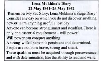 The following poem is taken from The Diary of Lena Mukhina.    (a) Ask your teacher to recite the poem. Listen to the poem attentively and identify the qualities mentioned.    (b) Discuss these qualities with your partner.    (c) Think of a person who has some of these qualities and talk about them to your partner. You can highlight the incidents and actions of the person that reflect these qualities.