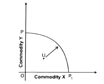 Production in an economy is below to its potentiality due to unemployment. Government starts employment generation schemes. Explain its effects by using production possibility curve.