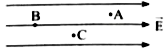 A , B and C are three points in a uniform electric field. The electric potential is