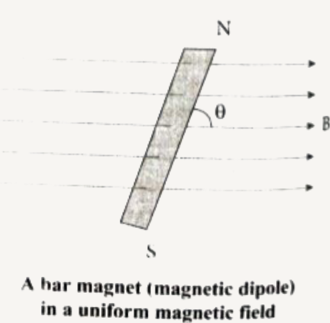 Derive an expression for potenstial energy of bar magnet in a uniform magnetic field.