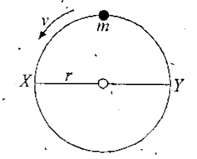 A body of mass m moves in a horizontal circle of radius r at contact speed v. which pair of values carrectly gives:   (i). The work done by the centripetal force   (ii). The change in linear momentum of the body when it moves from X to Y (where Xyy is a diameter)?