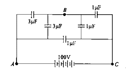 In circuit shown in figure calculate the potential difference between the points A and B and between the points B and C in the steady state.