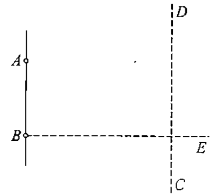 Two coherent monochromatic sources A and B emit light of wavelength lambda. The distance beween A and B is d = 4lambda.       (a) If a light detector is moved along a line CD parallel to AB, what is the maximum number of minima observed ?    (b) If the detector is moved along a line BE perpendicular to AB and passing through B, what is the number of maxima observed ?