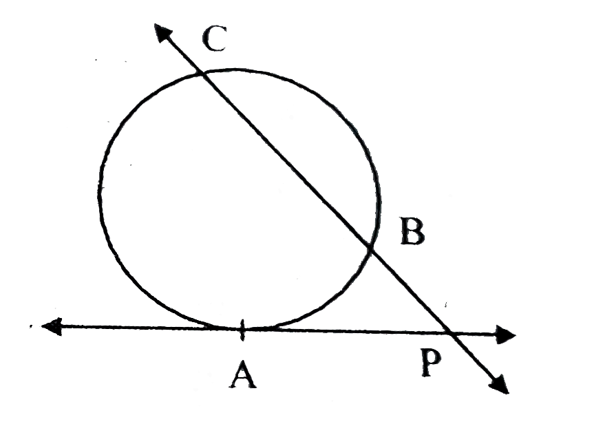 In the following figure, ray PA is the tangent to the circle at point A and PBC is a secant. If    AP = 14, BP = 10, then find BC.
