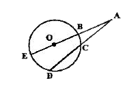 चित्र में, केंद्र O वाले वृत्त की छेदक रेखा ACD, वृत्त को बिंदुओं C तथा D पर काटती है। यदि OA =5 सेमी., AC=2 सेमी. तथा AD = 8 सेमी. है, तो वृत्त की त्रिज्या होगी-