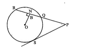 दिए गए चित्र में, वृत्त की जीवा QR का मान है (PS= 12 सेमी, PQ= 8 सेमी)