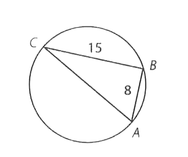 Triangle ABC is inscribed in a circle, such that AC is a diameter of the circle (see figure above). If AB has a length of 8 and BC has a length of 15, what is the circumference of the circle?