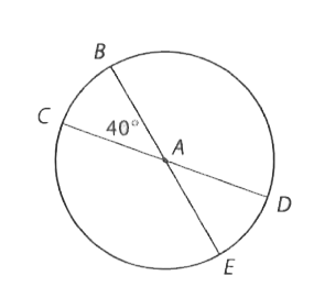 BE and CD are both diameters of circle with centre A (see figure). If the area of the circle is 180
