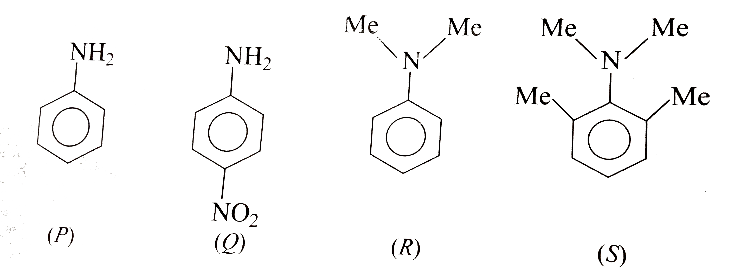 Arrange the following compounds in increasing order of basicity :