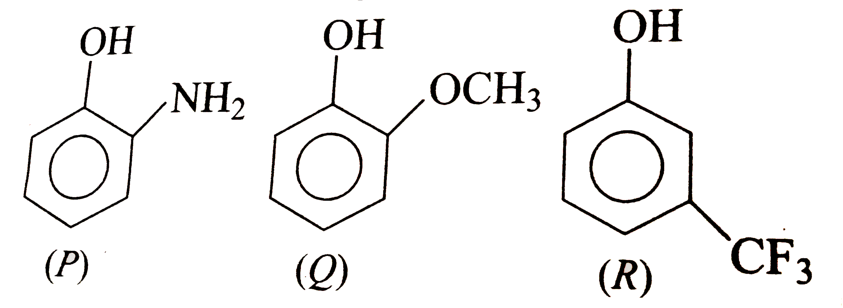 Benzoic acid is more acidic than acetic acid, fomic acid is more acidic than benzoic acid, among monsoubstituted benzoic acid derivative, the ortho derivative is more acidic than meta and para substiued acid due to ortho effect. Acidity of an acid can be explained base of which compound will be most stable?   Compare acidic strength of the following :