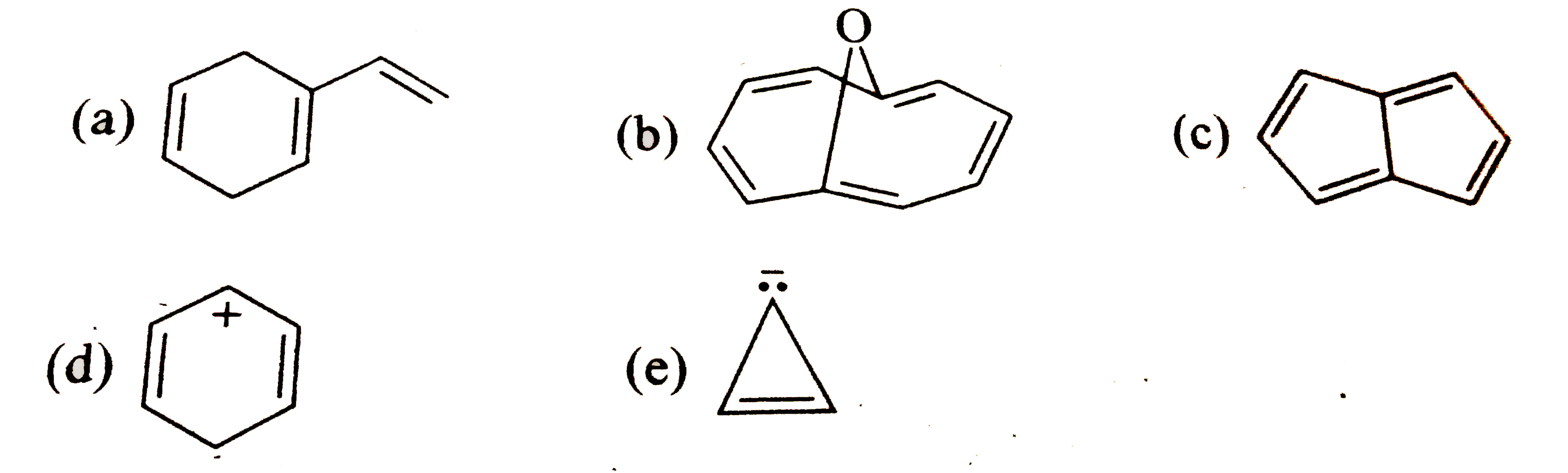 Lebel each compound as aromatic, antiaromatic, or not aromatic. Assume all completely conjugated rings are planar.