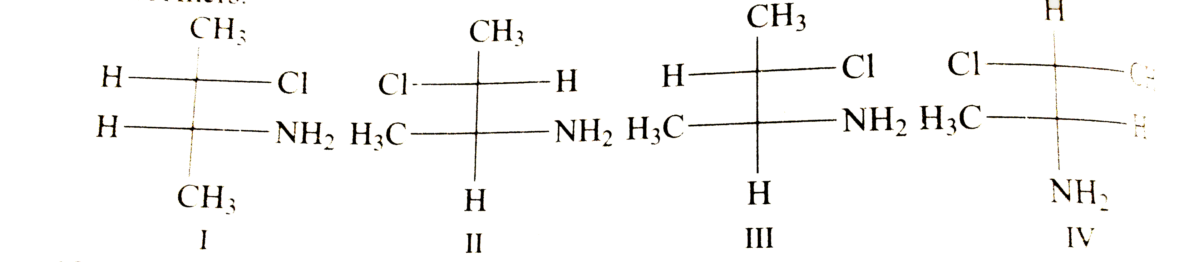 R,S-configuration is a useful tool for determination of enantiomers, diasteromers and homomers. If configuration of all chiral centers are opposite then structures are enantiomers, if all chiral centers have same configuration then they are homomers and if some have same confguration and some have opposite configuration then they are diastereomers.    Which of hte following is not diastereomer?