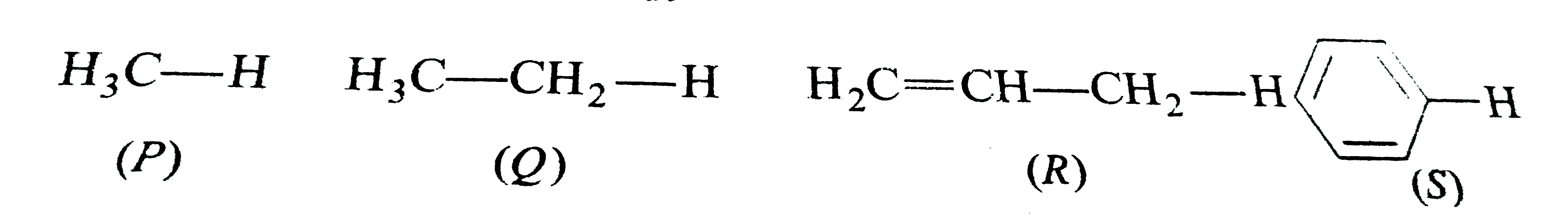 The bond dissociation energy of the C-H bond for the compound       decreases in the order: