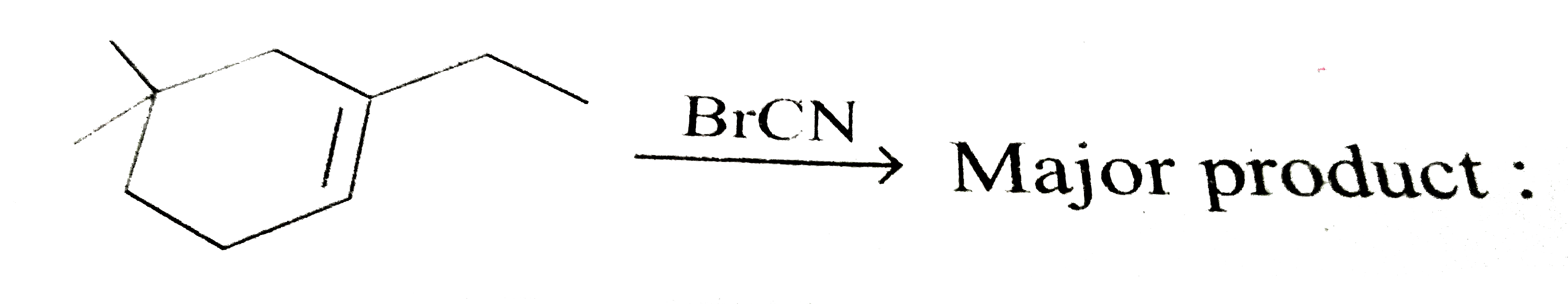 Give the major product of the following reaction