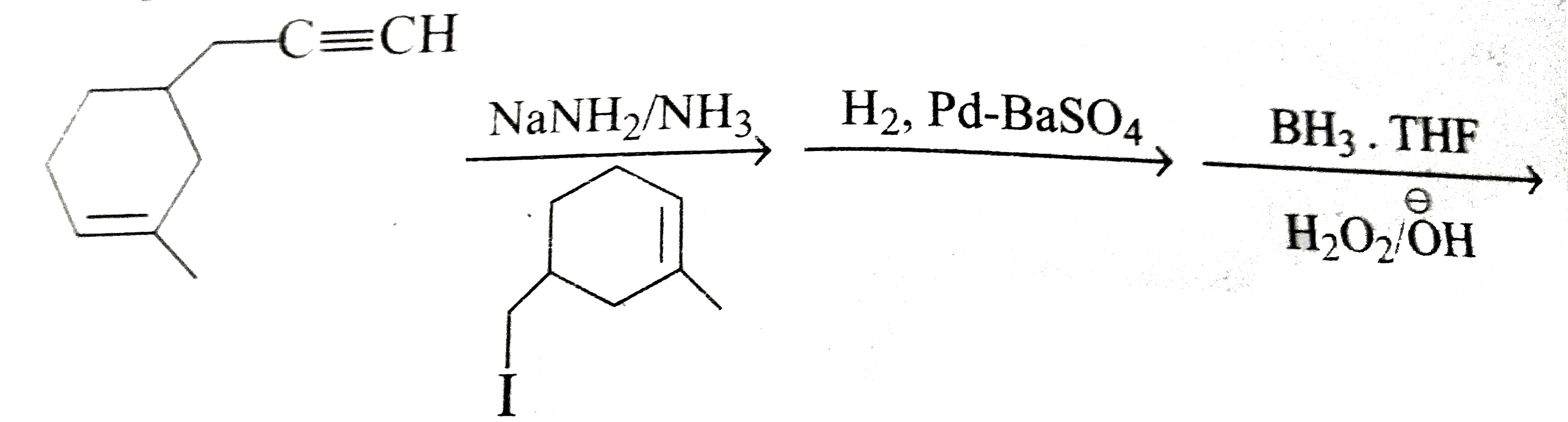 What is the product of the following sequence of reaction?