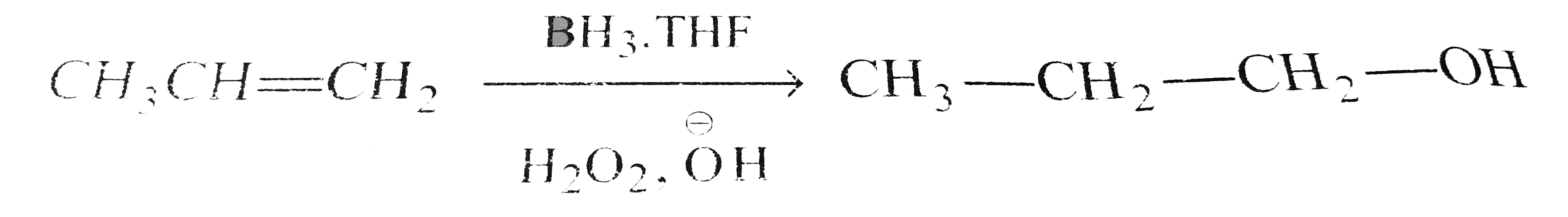 Hydroboration oxidation reaction is a process of addtition of H(2)O accroding to Anti-Markownikoff's rule      Reaction is regioselective.Regioselectivity off reaction is increeased by using hindered boranes.   THF (Tetrahydrofuran) is used to control reactivity of borne.