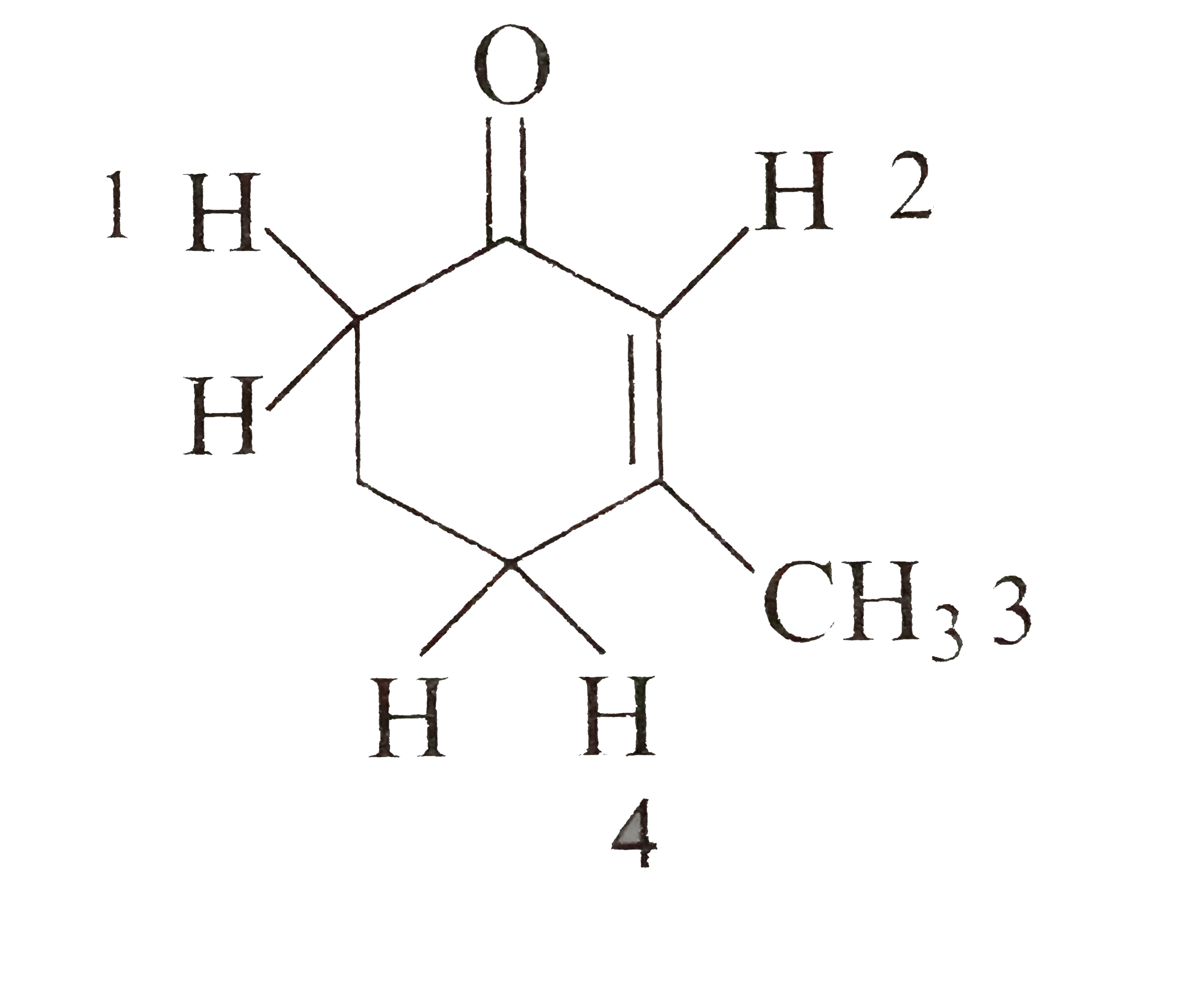 Which hydrogen of the given compound is least acidic in nature ?