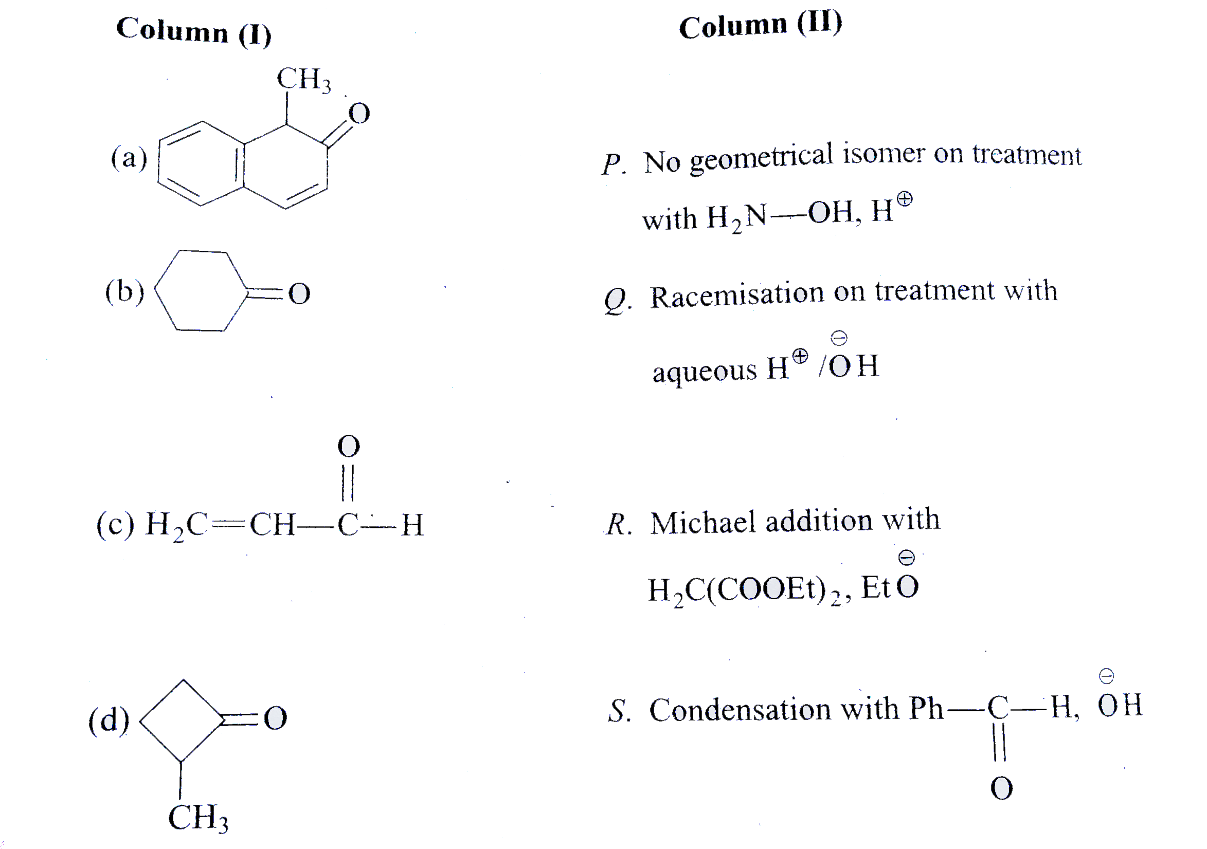 Match the following columns