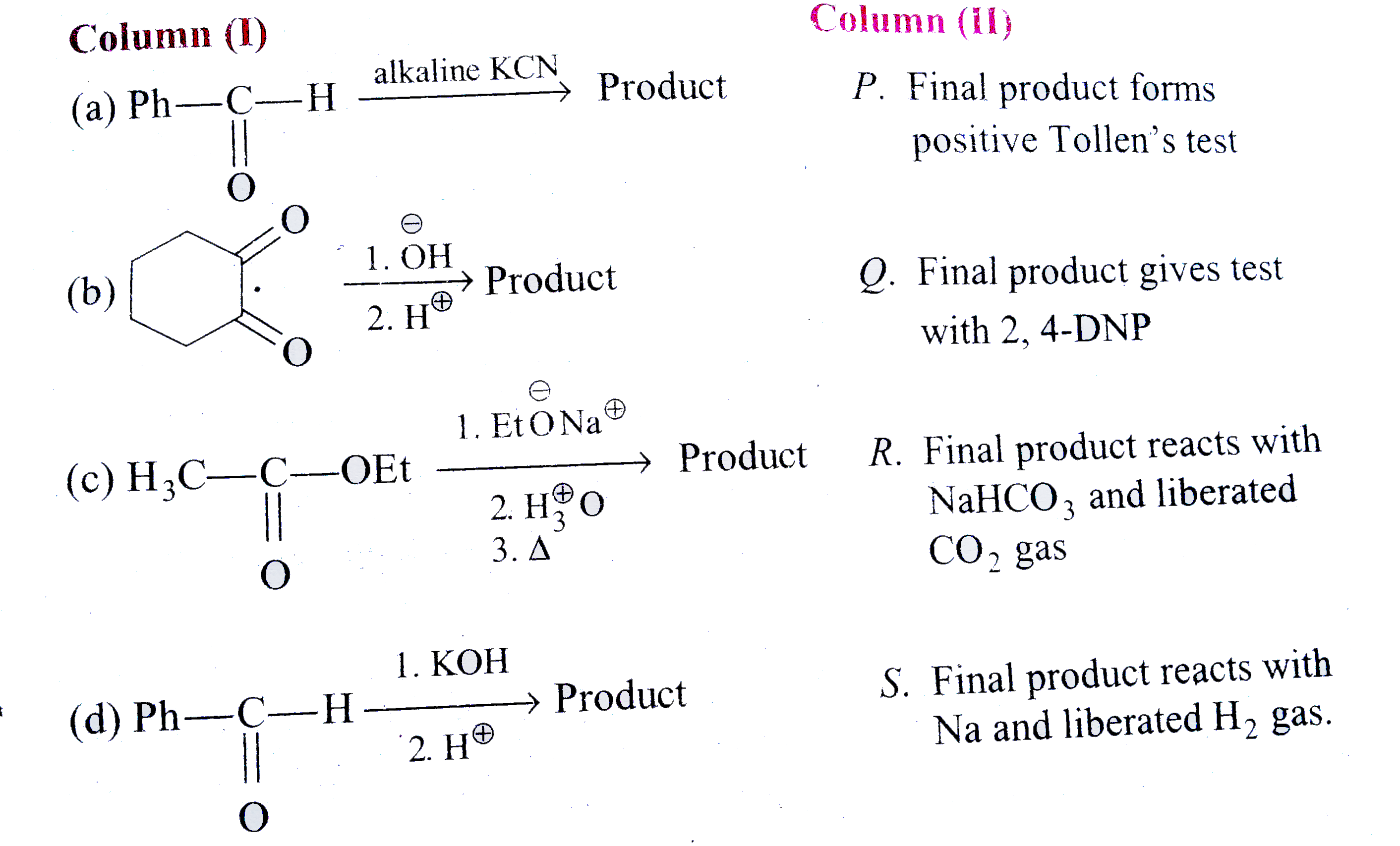 Match the following columns